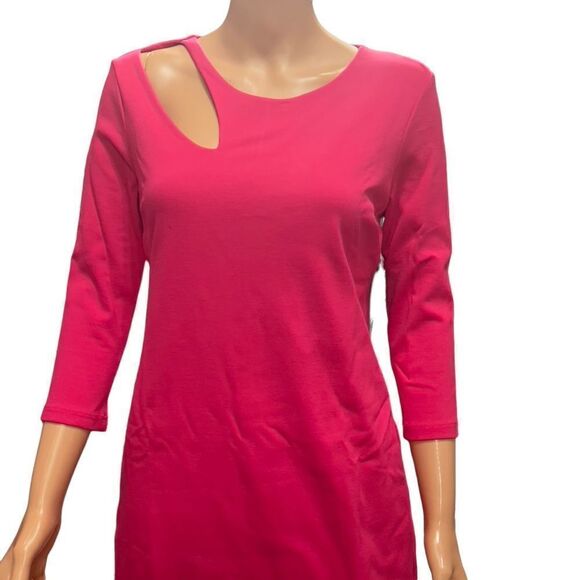 Boston Proper Cutout Fuschia Pink Sheath Dress SMALL NWT - Picture 4 of 15